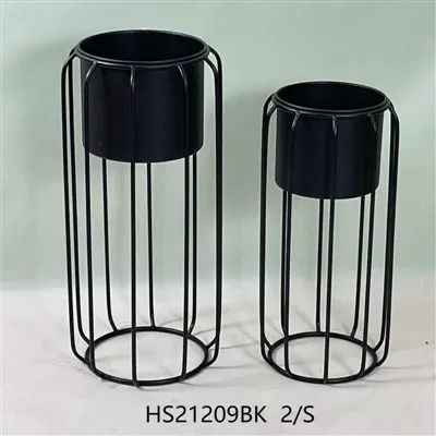 Pot Blodau Metel gyda Stand