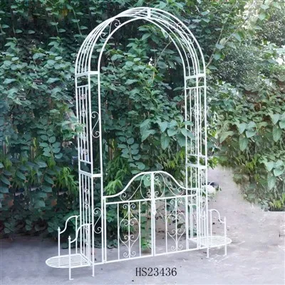 Bwa Gardd Metel gyda Drws